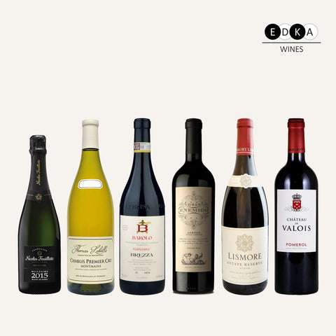 The Collector's Case: Feuillatte Grand Cru 2015, Labille Chablis, Brezza Barolo, Gran Enemigo, Lismore Syrah, Château de Valois