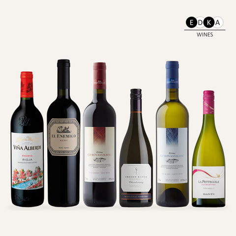 The Thank You six-bottle gift box: three reds and three whites